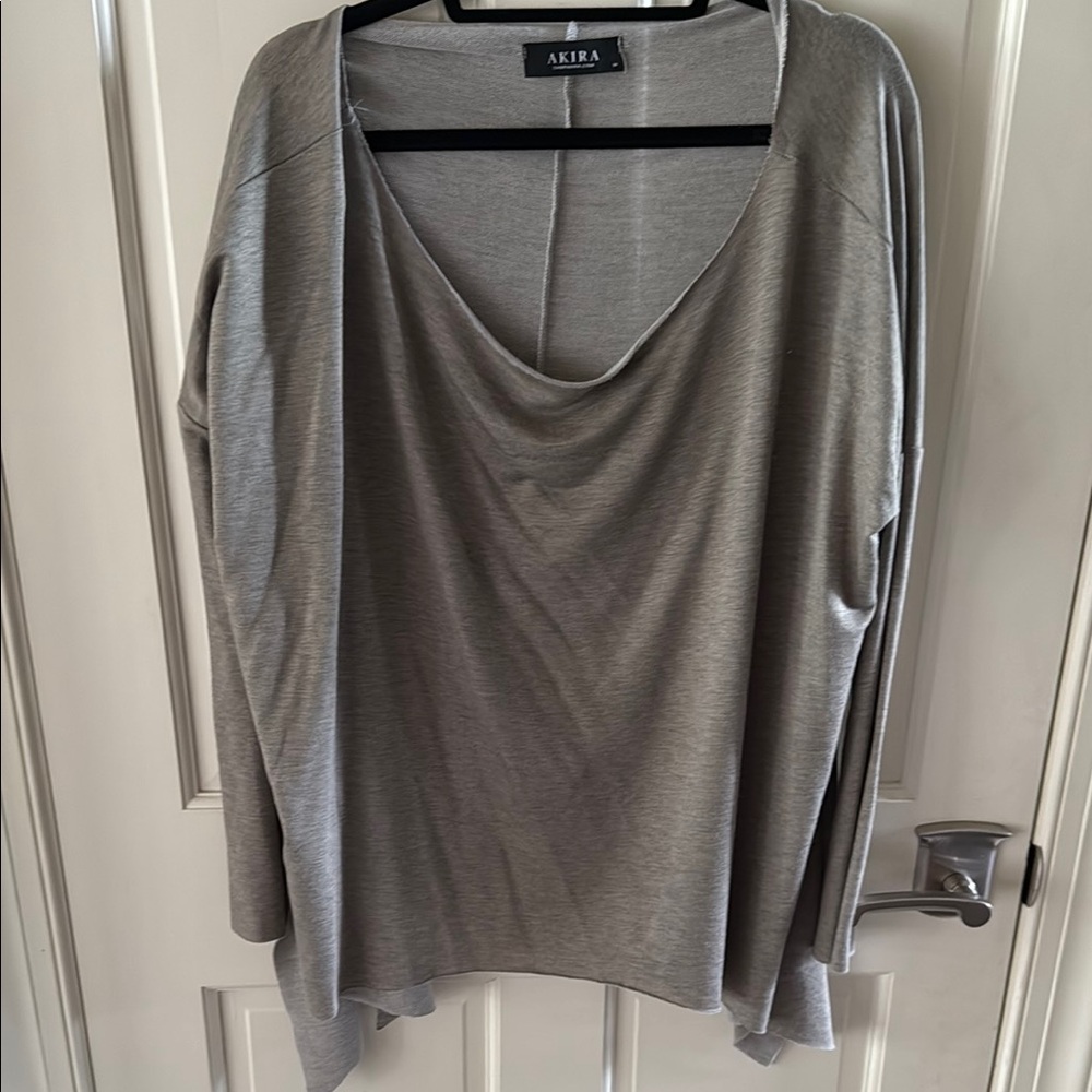AKIRA Gray Long Sleeve Boxy Tunic